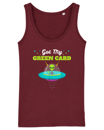 Got my Green Card Immigration Alien Burgundy