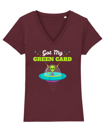 Got my Green Card Immigration Alien Burgundy