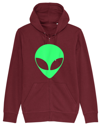 Green Alien Head 90s Style Burgundy