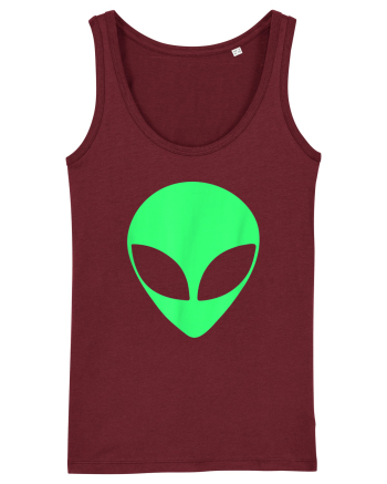 Green Alien Head 90s Style Burgundy