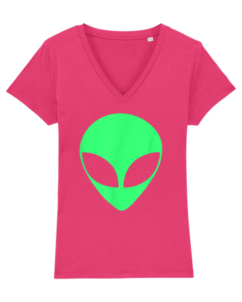 Green Alien Head 90s Style Raspberry