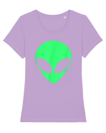 Green Alien Head 90s Style Lavender Dawn