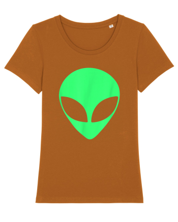Green Alien Head 90s Style Roasted Orange
