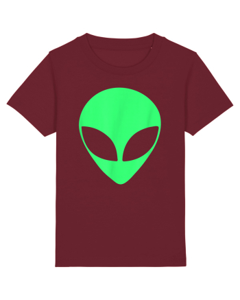 Green Alien Head 90s Style Burgundy