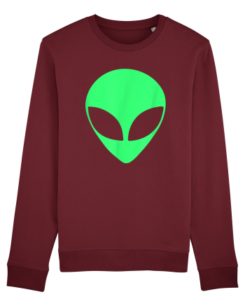 Green Alien Head 90s Style Burgundy