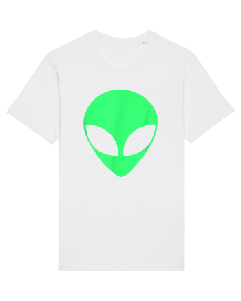 Green Alien Head 90s Style White