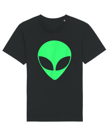 Green Alien Head 90s Style Black