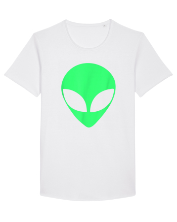 Green Alien Head 90s Style White