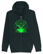 Green UFO Alien Drummer Hanorac cu fermoar Unisex Connector