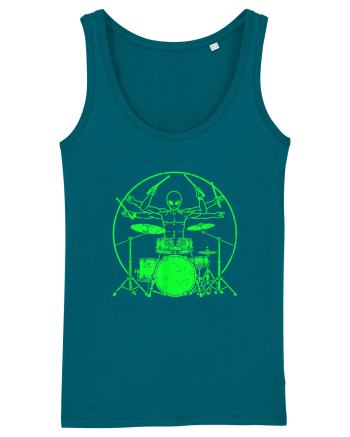 Green UFO Alien Drummer Ocean Depth