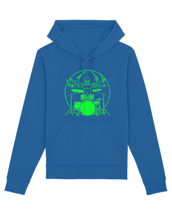 Green UFO Alien Drummer Royal Blue