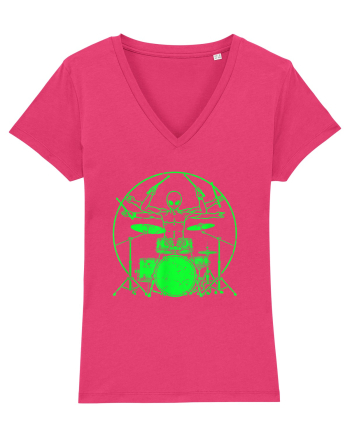 Green UFO Alien Drummer Raspberry
