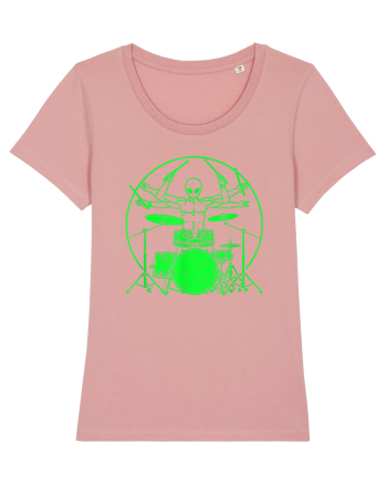 Green UFO Alien Drummer Canyon Pink