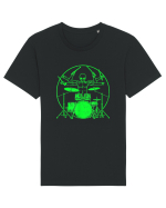 Green UFO Alien Drummer Tricou mânecă scurtă Unisex Rocker