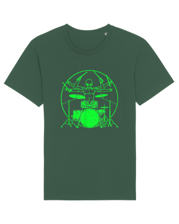 Green UFO Alien Drummer Bottle Green