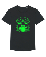 Green UFO Alien Drummer Tricou mânecă scurtă guler larg Bărbat Skater
