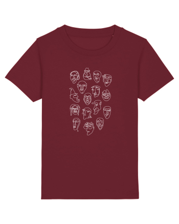 Personaje Din Linie Continuă Burgundy