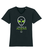 I Believe In Aliens Humor Believe Tricou mânecă scurtă guler V Bărbat Presenter