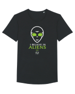 I Believe In Aliens Humor Believe Tricou mânecă scurtă guler larg Bărbat Skater
