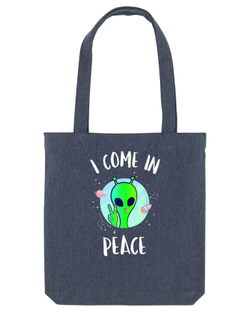 I Come In Peace Funny Alien Rave Midnight Blue