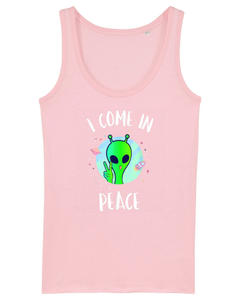 I Come In Peace Funny Alien Rave Cotton Pink