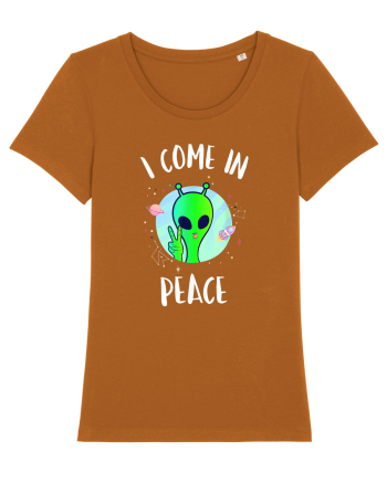 I Come In Peace Funny Alien Rave Roasted Orange