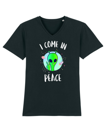 I Come In Peace Funny Alien Rave Black
