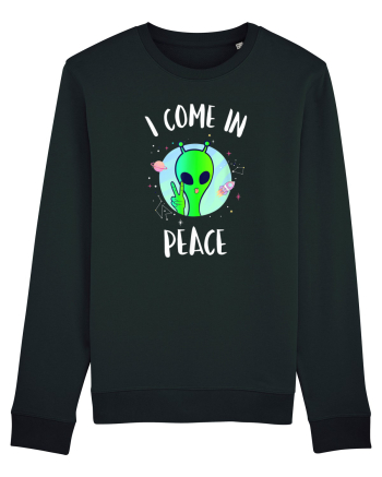 I Come In Peace Funny Alien Rave Black