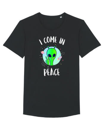 I Come In Peace Funny Alien Rave Black