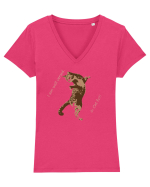 Cat Fu Fighting Tricou mânecă scurtă guler V Damă Evoker