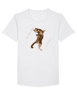 Cat Fu Fighting Tricou mânecă scurtă guler larg Bărbat Skater