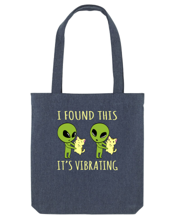 I Found This It's Vibrating Funny Alien Cat Midnight Blue