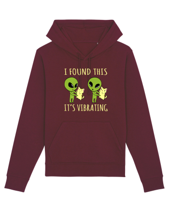 I Found This It's Vibrating Funny Alien Cat Burgundy