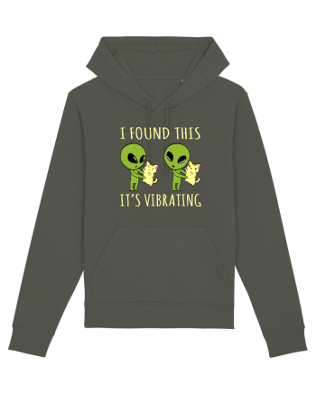 I Found This It's Vibrating Funny Alien Cat Khaki