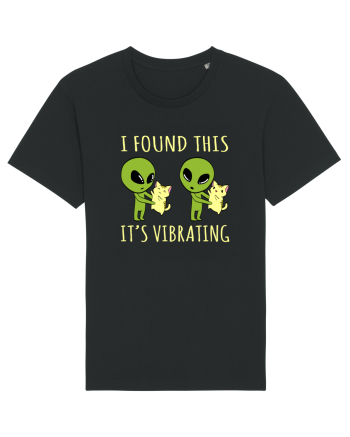 I Found This It's Vibrating Funny Alien Cat Black