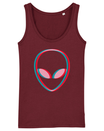Inspired Alien Glitch Hipster Burgundy
