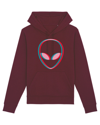 Inspired Alien Glitch Hipster Burgundy