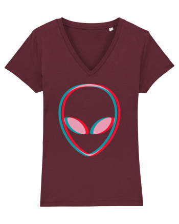Inspired Alien Glitch Hipster Burgundy
