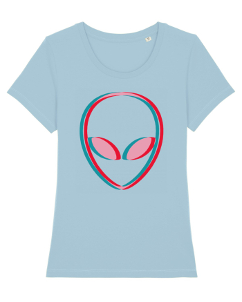 Inspired Alien Glitch Hipster Sky Blue