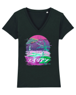 Japanese UFO Alien Vaporwave Otaku Tricou mânecă scurtă guler V Damă Evoker