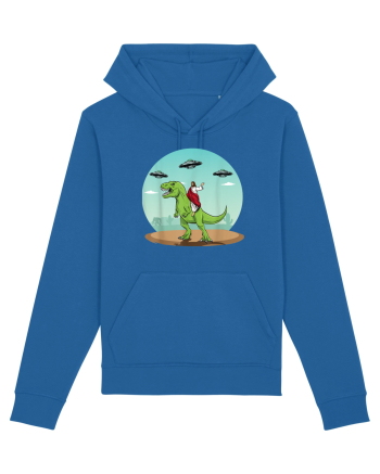 Jesus Riding A Dinosaur Funny UFO Royal Blue