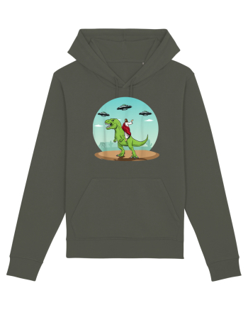 Jesus Riding A Dinosaur Funny UFO Khaki