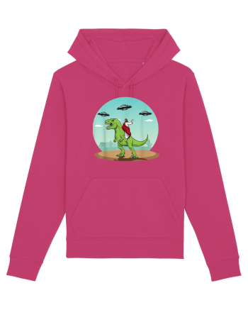 Jesus Riding A Dinosaur Funny UFO Raspberry