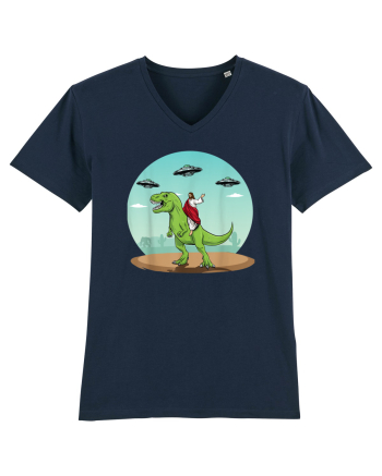 Jesus Riding A Dinosaur Funny UFO French Navy