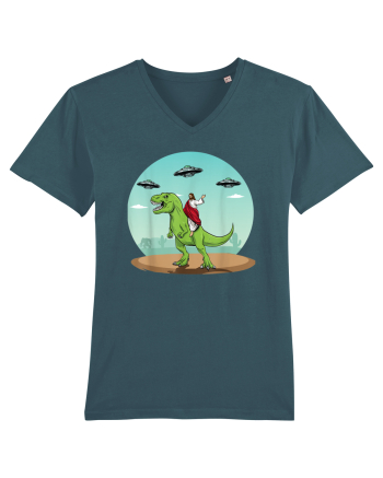 Jesus Riding A Dinosaur Funny UFO Stargazer