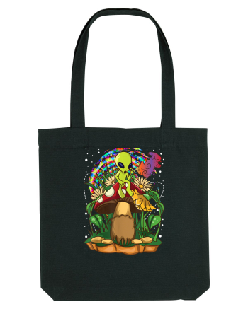 Magic Mushroom Alien Trippy Shroom Black