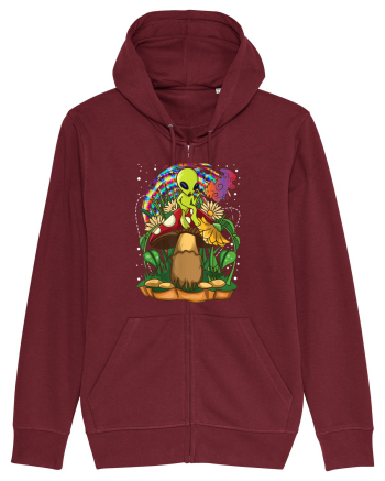 Magic Mushroom Alien Trippy Shroom Burgundy
