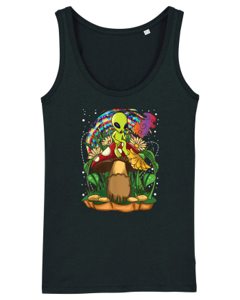 Magic Mushroom Alien Trippy Shroom Black