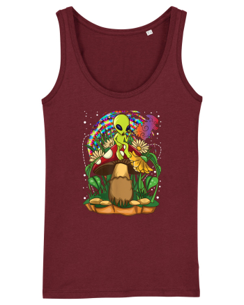 Magic Mushroom Alien Trippy Shroom Burgundy