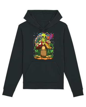 Magic Mushroom Alien Trippy Shroom Black